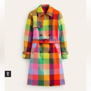 NWT Boden Neon Trench in Size 16/18 US (UK 20); Fits 14 US